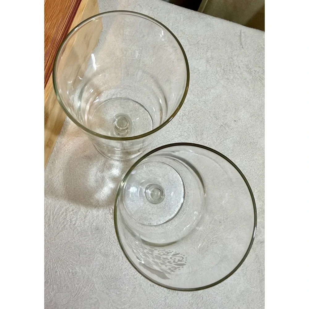 Set of 6 Georg Jensen Etched Partridge in a Pear Tree Stemmed Glasses
